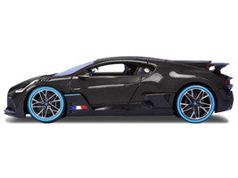Bugatti Divo Carbon Fiber with Blue Accents "Carbon Series - Bburago 50th Anniversary" 1/18 Diecast Model Car