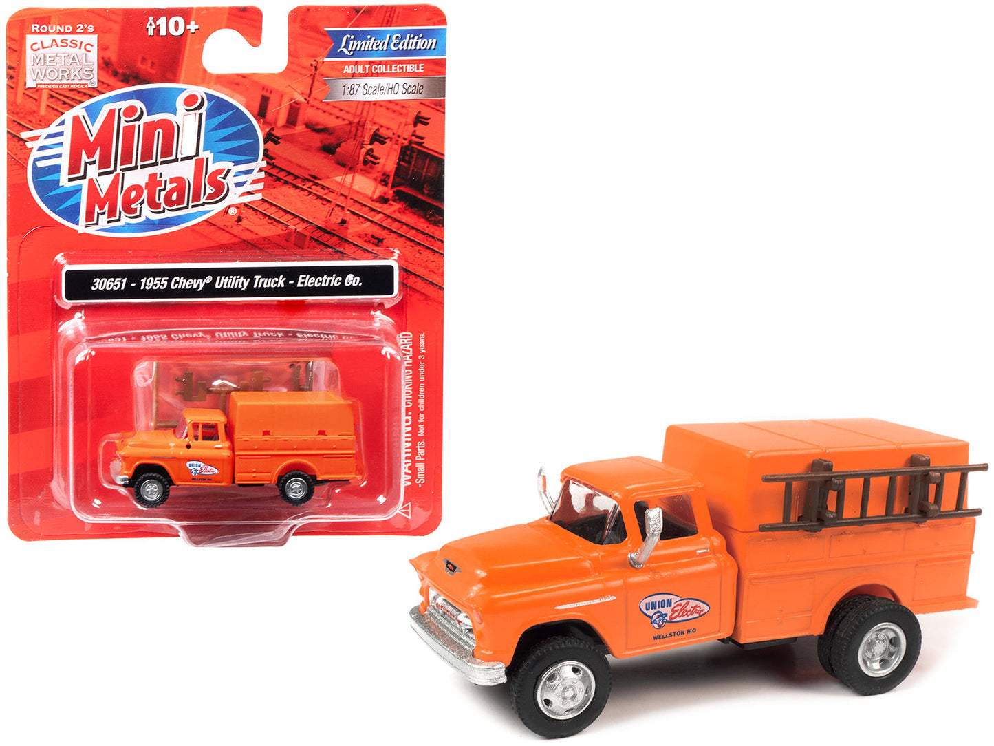 1955 Chevrolet Utility Truck Orange "Union Electric" 1/87 (HO) Scale Model