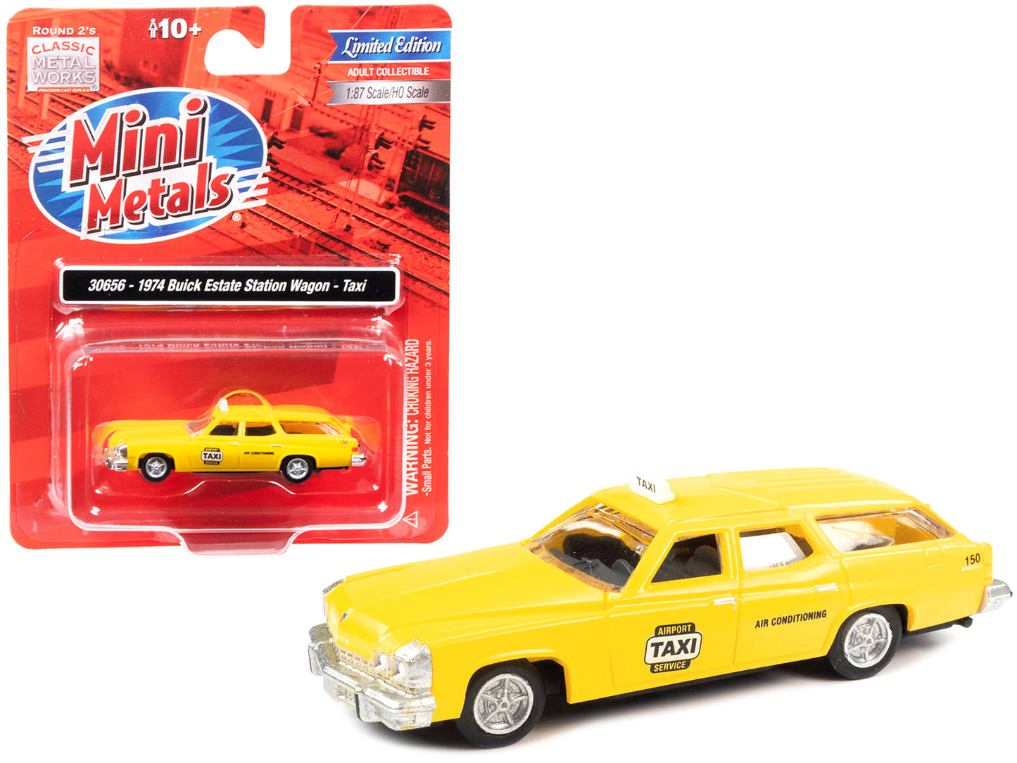 1974 Buick Estate Station Wagon Taxi Yellow 1/87 (HO) Scale Model