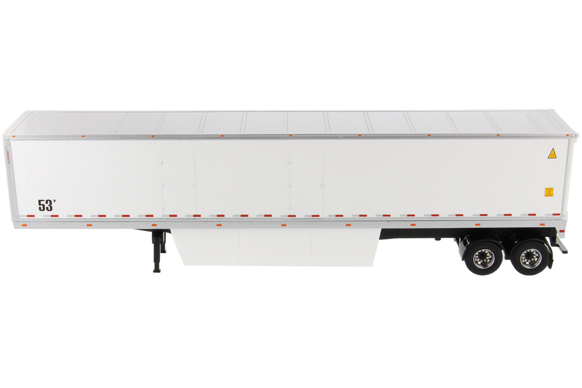 53' Dry Cargo Van Trailer White "Transport Series" 1/50 Diecast Model