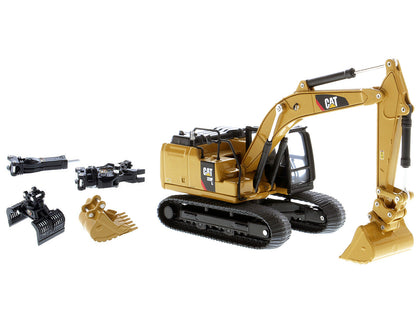 CAT Caterpillar 320F L Hydraulic Tracked Excavator with 5 Work Tools "Play & Collect!" 1/64 Diecast Model