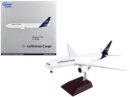 Boeing 777F Commercial Aircraft "Lufthansa Cargo" White with Blue Tail "Gemini 200" Series 1/200 Diecast Model Airplane
