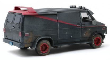 1983 GMC Vandura Black Weathered Version with Bullet Holes "The A-Team" (1983-1987) TV Series 1/18 Diecast Model Car