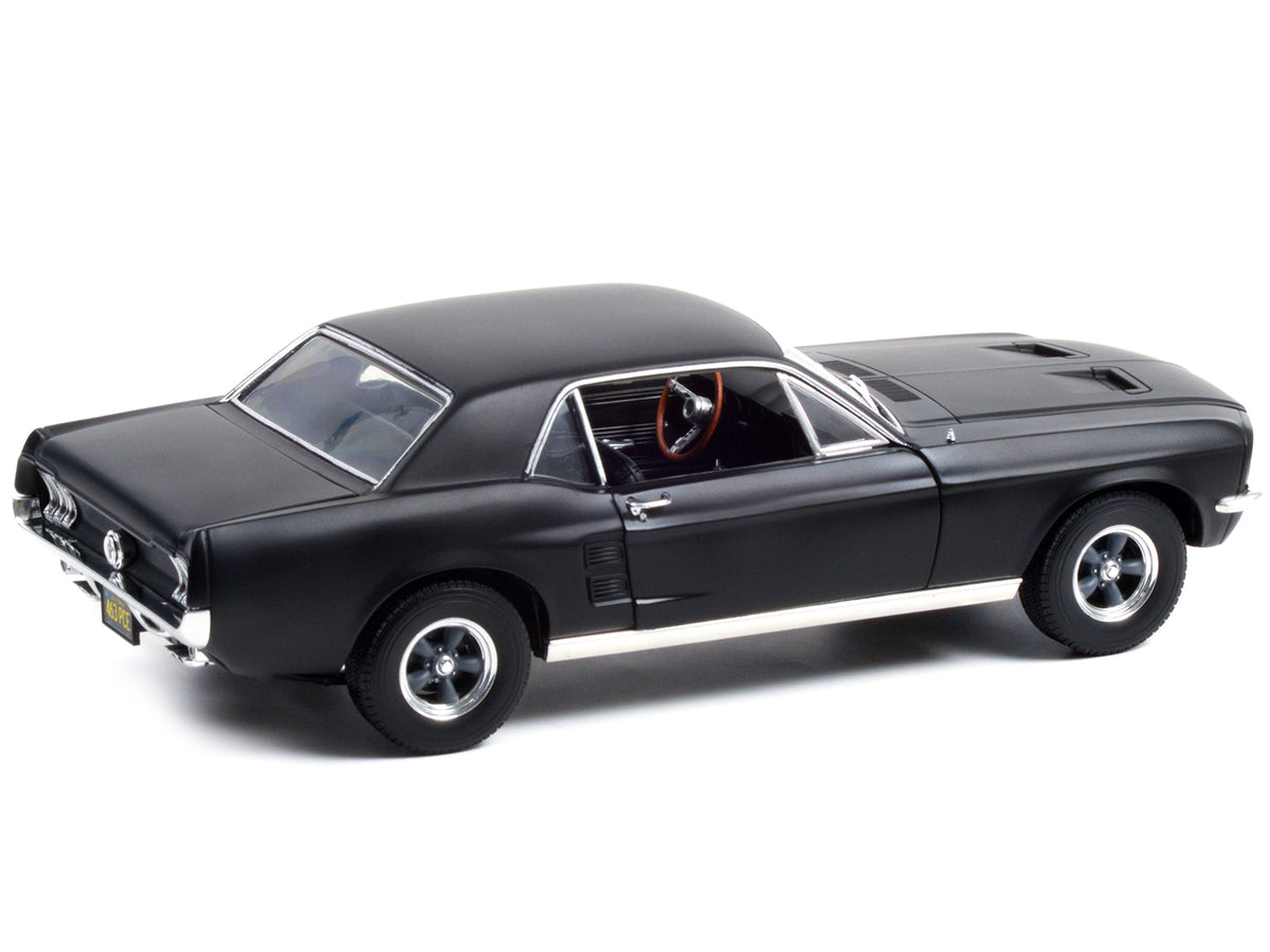 1967 Ford Mustang Coupe Matt Black (Adonis Creed's) "Creed" (2015) Movie 1/18 Diecast Model Car