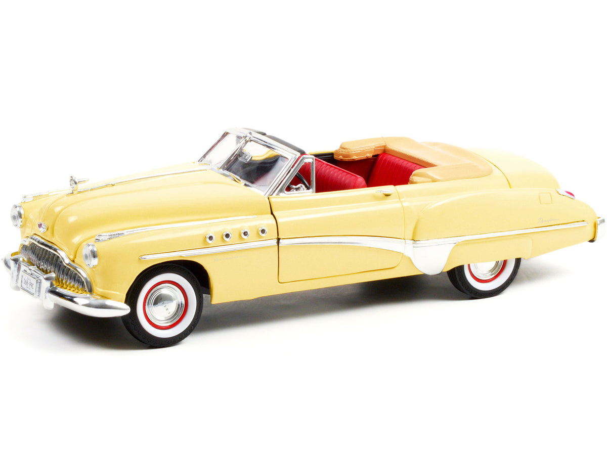 1949 Buick Roadmaster Convertible (Charlie Babbitt's) Yellow with Red Interior "Rain Man" (1988) Movie 1/18 Diecast Model Car