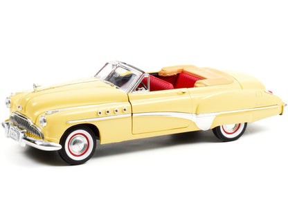 1949 Buick Roadmaster Convertible (Charlie Babbitt's) Yellow with Red Interior "Rain Man" (1988) Movie 1/18 Diecast Model Car