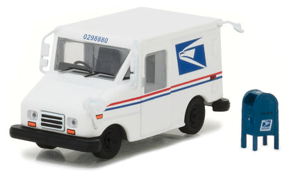 "United States Postal Service" (USPS) Long Life Postal Mail Delivery Vehicle (LLV) with Mailbox Accessory "Hobby Exclusive" 1/64 Diecast Model Car