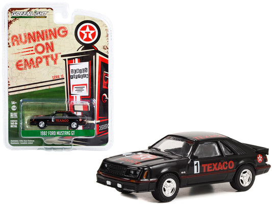 1982 Ford Mustang GT #1 Black "Texaco" "Running on Empty" Series 15 1/64 Diecast Model Car