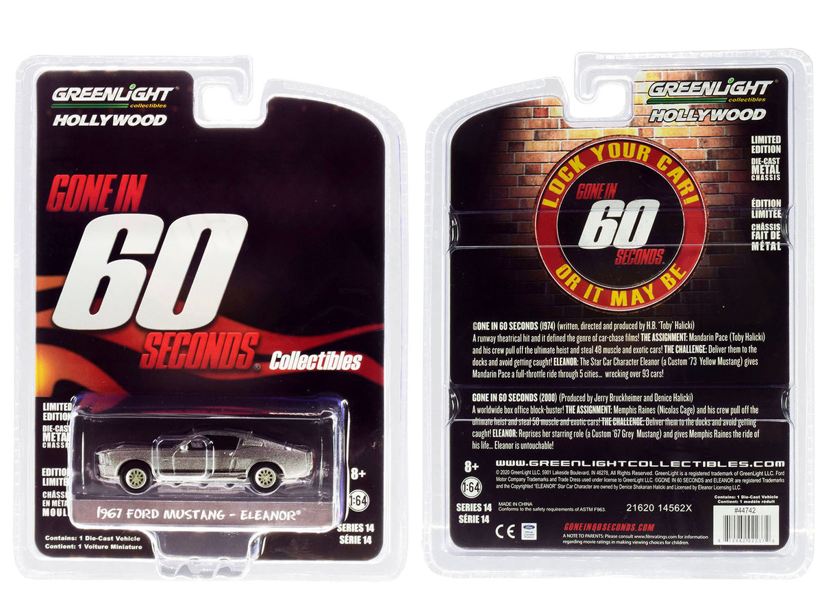 1967 Ford Mustang Custom "Eleanor" "Gone in 60 Sixty Seconds" (2000) Movie 1/64 Diecast Car Model