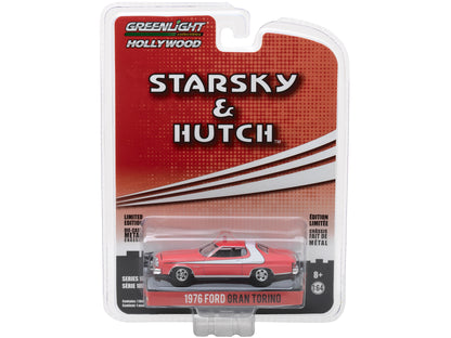 1976 Ford Gran Torino Red with White Stripe "Starsky and Hutch" (1975-1979) TV Series "Hollywood Series" Release 18 1/64 Diecast Model Car