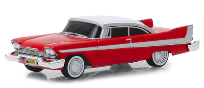 1958 Plymouth Fury Red with White Top "Evil Version" (Blacked Out Windows) "Christine" (1983) Movie "Hollywood Series" Release 24 1/64 Diecast Model Car