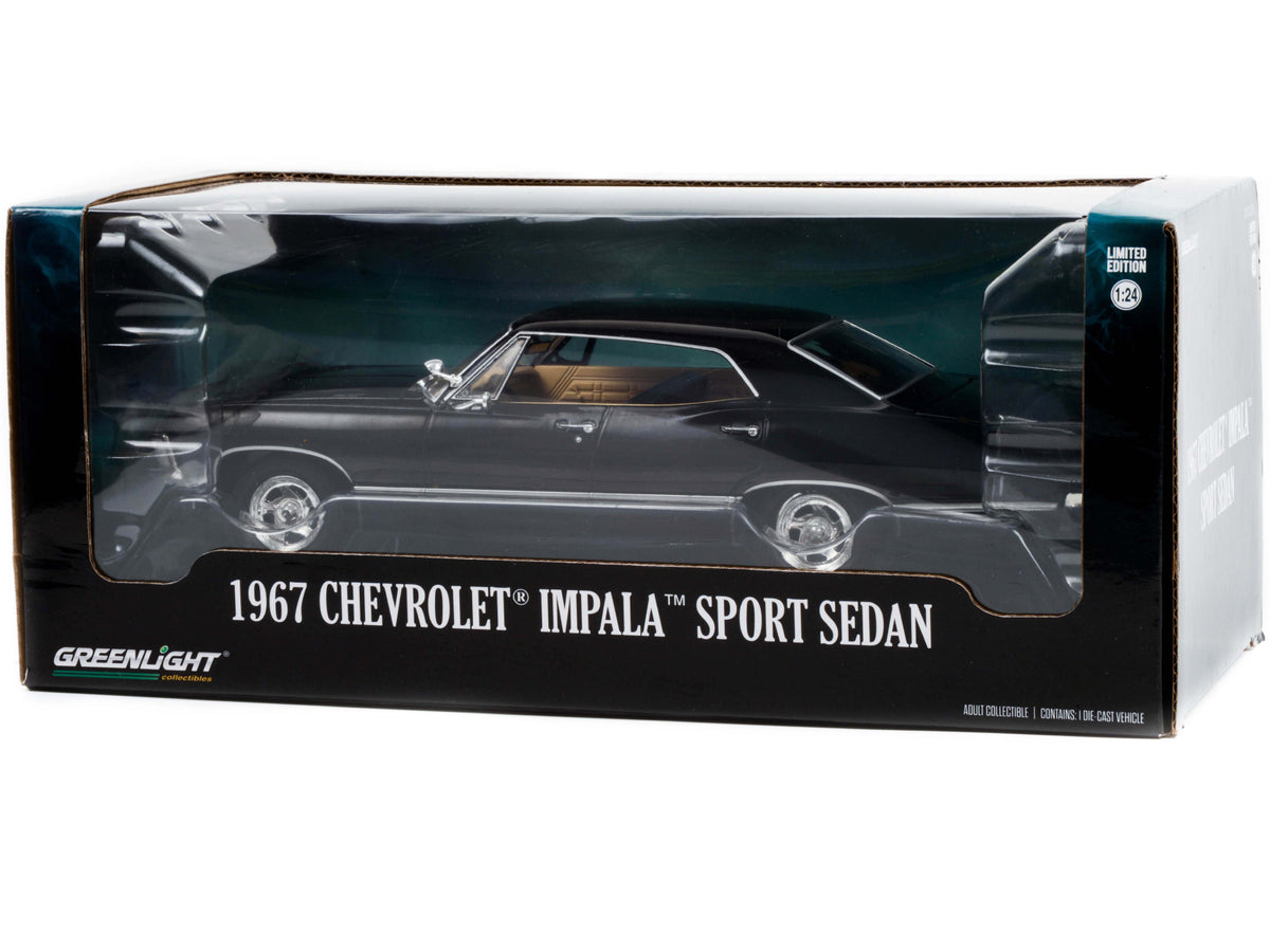1967 Chevrolet Impala Sport Sedan Tuxedo Black 1/24 Diecast Model Car
