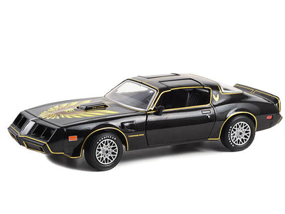1979 Pontiac Firebird T/A Trans Am Black with Hood Phoenix "Rocky II" (1979) Movie 1/24 Diecast Model Car