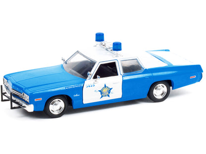 1974 Dodge Monaco Blue and White CPD "Chicago Police Department" (Illinois) "Hot Pursuit" Series 1/24 Diecast Model Car