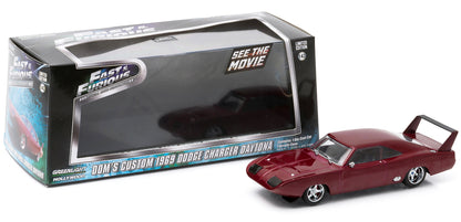 Dom's 1969 Dodge Charger Daytona Maroon "Fast and Furious 6" Movie (2013) 1/43 Diecast Model Car