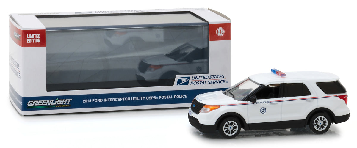 2014 Ford Interceptor Utility Postal Police "United States Postal Service" (USPS) White 1/43 Diecast Model Car
