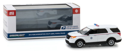 2014 Ford Interceptor Utility Postal Police "United States Postal Service" (USPS) White 1/43 Diecast Model Car