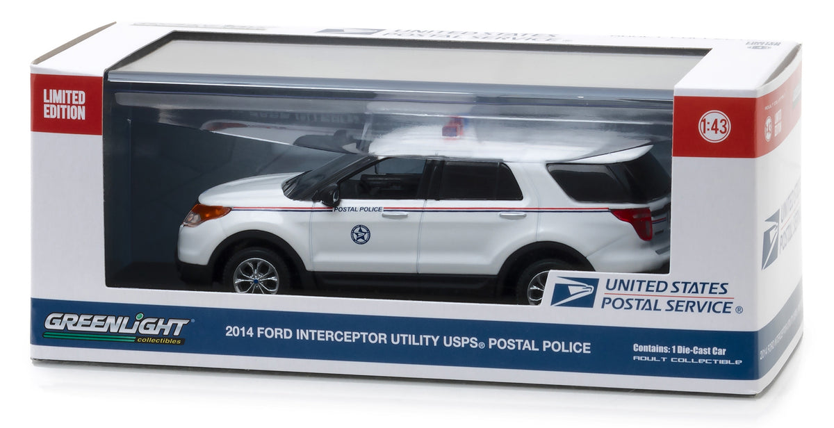 2014 Ford Interceptor Utility Postal Police "United States Postal Service" (USPS) White 1/43 Diecast Model Car