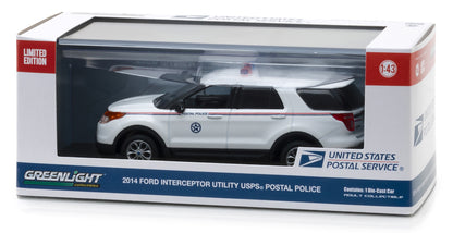 2014 Ford Interceptor Utility Postal Police "United States Postal Service" (USPS) White 1/43 Diecast Model Car
