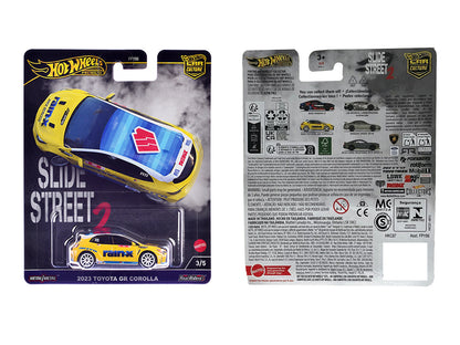 2023 Toyota GR Corolla "Rain X" Yellow "Slide Street 2" Series Diecast Model Car