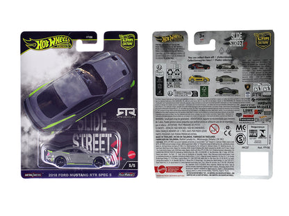 2018 Ford Mustang RTR Spec 5 Gray "Slide Street 2" Series Diecast Model Car