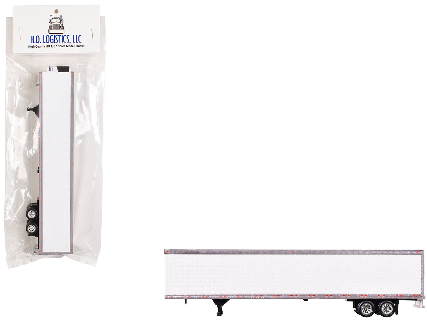 Box Trailer with Reefer White 1/87 (HO) Scale Plastic Model
