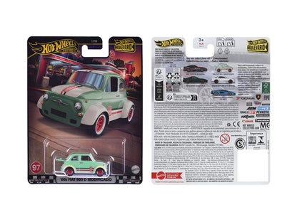 1960's Fiat 500 D Modificado Light Green with Stripes "Boulevard" Series Diecast Model Car