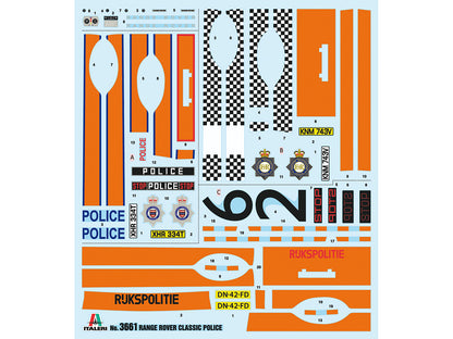 Skill 3 Model Kit Land Rover Range Rover Police 1/24 Scale Model