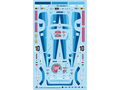 Skill 3 Model Kit Fiat 131 Abarth Rally #10 Winner "Montecarlo Rally" (1980) 1/24 Scale Model