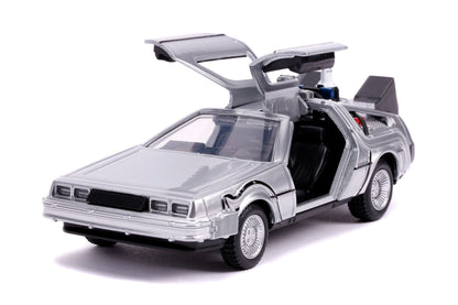 DeLorean DMC (Time Machine) Silver "Back to the Future Part II" (1989) Movie "Hollywood Rides" Series 1/32 Diecast Model Car