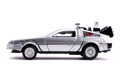 DeLorean DMC (Time Machine) Silver "Back to the Future Part II" (1989) Movie "Hollywood Rides" Series 1/32 Diecast Model Car