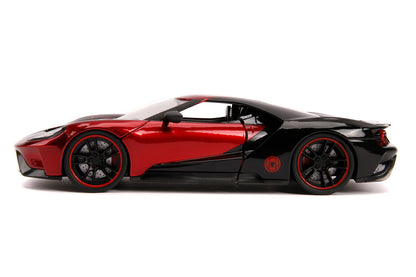 2017 Ford GT with Miles Morales Diecast Figurine "Spider Man" "Marvel" Series 1/24 Diecast Model Car