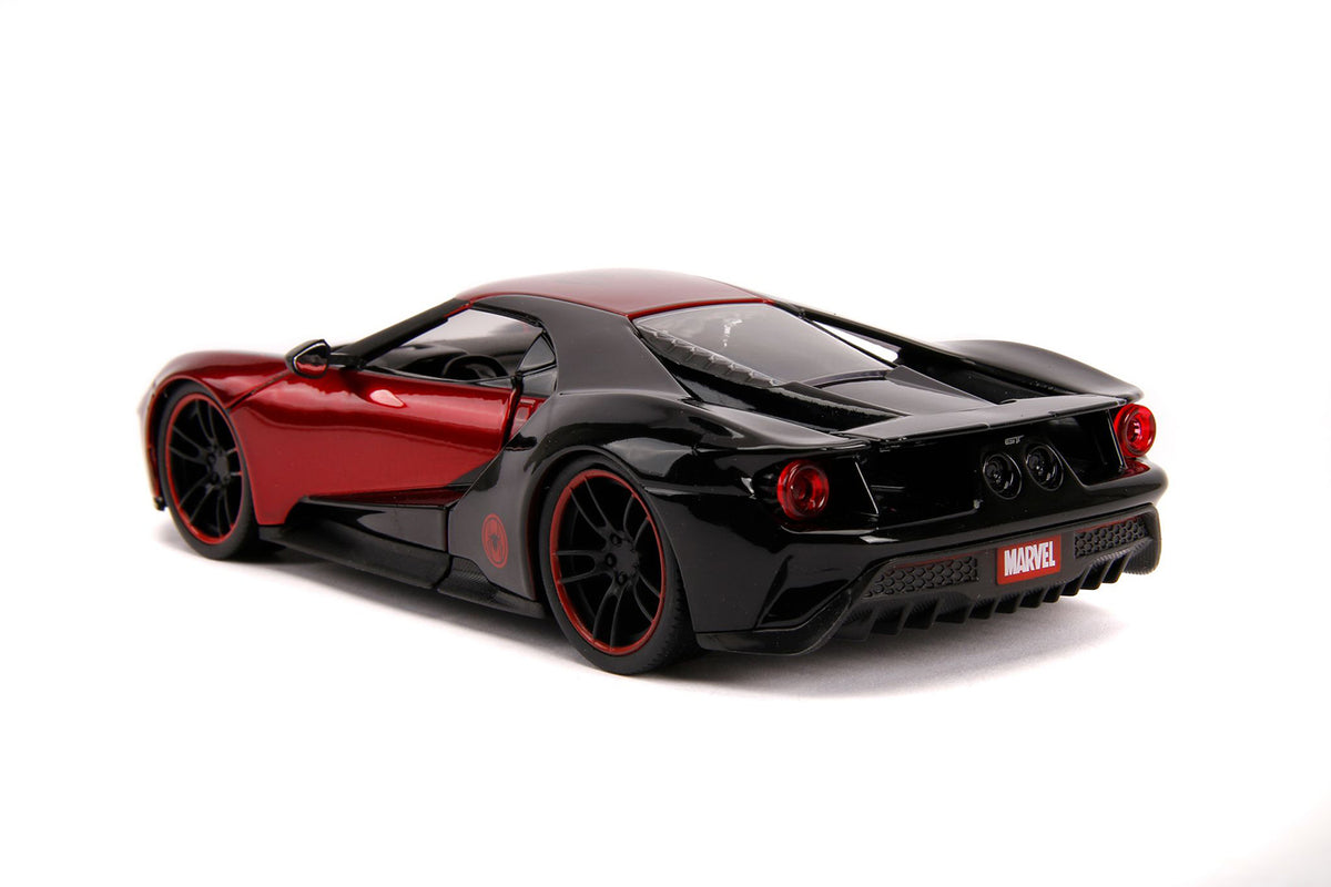 2017 Ford GT with Miles Morales Diecast Figurine "Spider Man" "Marvel" Series 1/24 Diecast Model Car