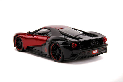 2017 Ford GT with Miles Morales Diecast Figurine "Spider Man" "Marvel" Series 1/24 Diecast Model Car