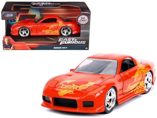 Orange Julius' Mazda RX-7 Orange Metallic with Graphics "Fast & Furious" Series 1/32 Diecast Model Car
