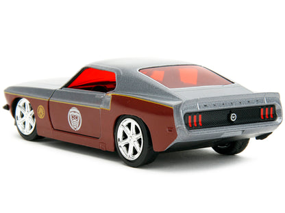 1969 Ford Mustang Silver Metallic and Dark Red and Star Lord Diecast Figure "Marvel Guardians of the Galaxy" "Hollywood Rides" Series 1/32 Diecast Model Car