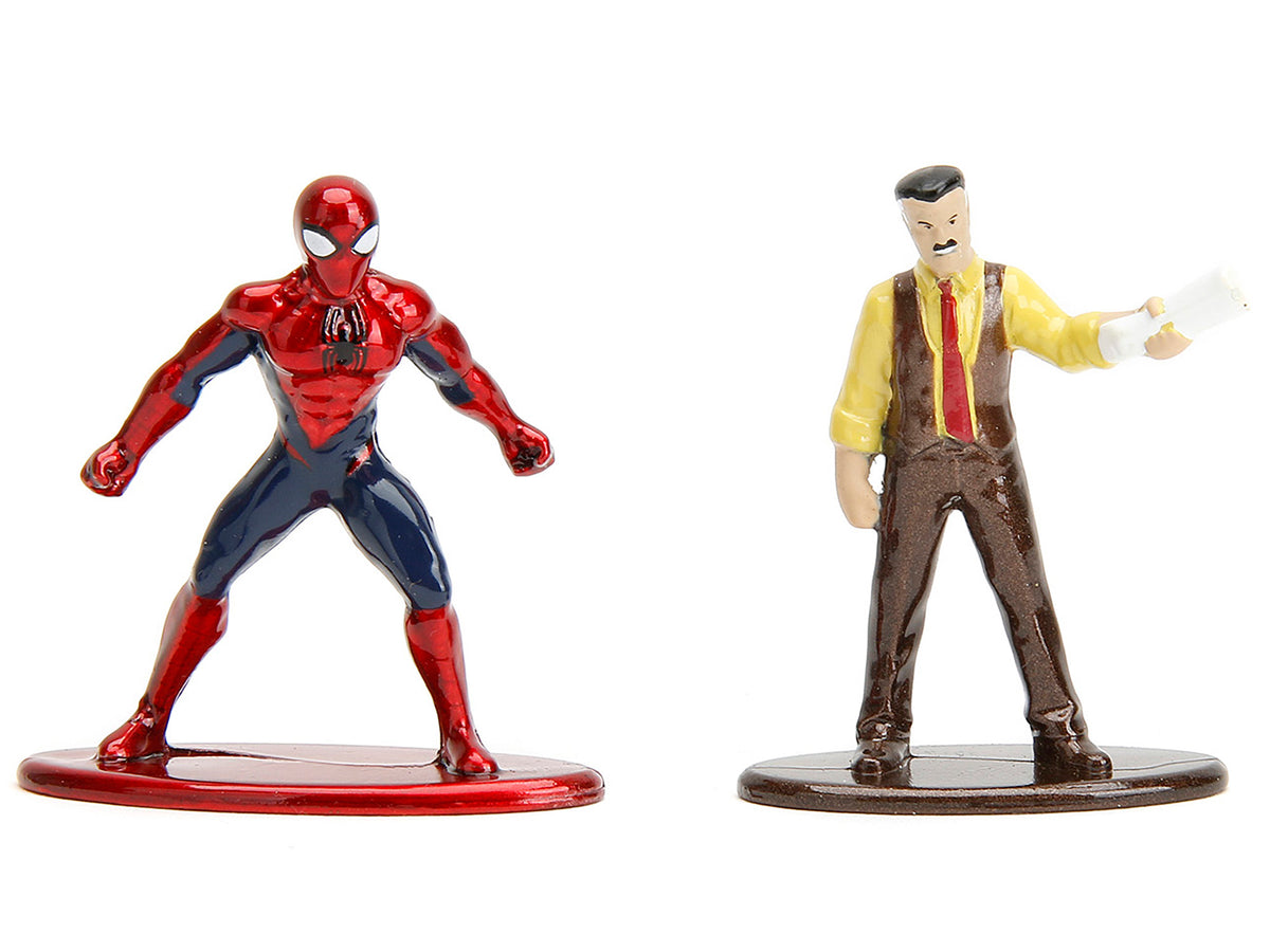 "Daily Bugle" and Subway Diorama Set with Spider-Man and J. Jonah Jameson Diecast Figures "Marvel's Spider-Man" "Nano Scene" Series Models