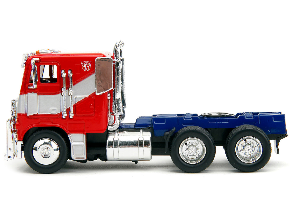 Optimus Prime Tractor Truck Red and Blue with Silver Stripes "Transformers: Rise of the Beasts" (2023) Movie "Hollywood Rides" Series 1/32 Diecast Model Car
