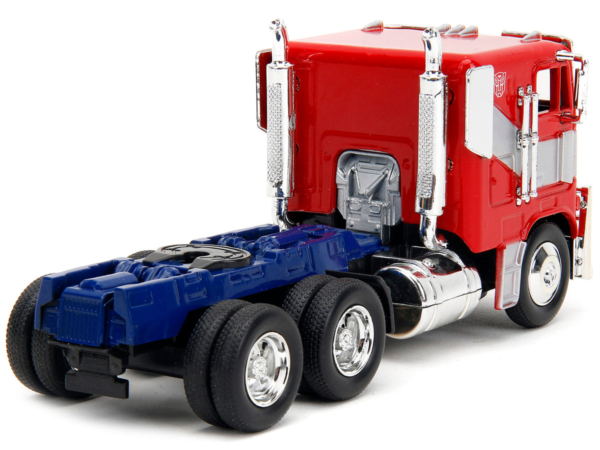 Optimus Prime Tractor Truck Red and Blue with Silver Stripes "Transformers: Rise of the Beasts" (2023) Movie "Hollywood Rides" Series 1/32 Diecast Model Car