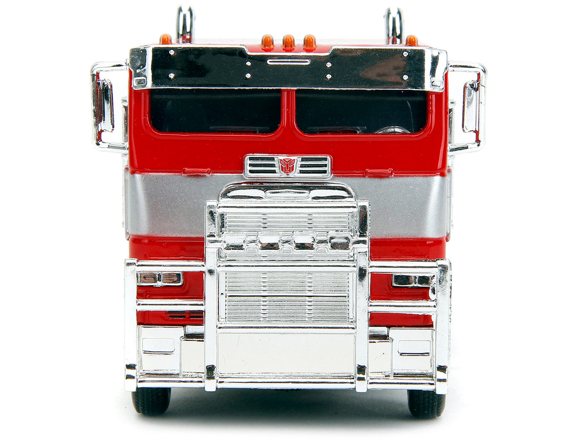 Optimus Prime Tractor Truck Red and Blue with Silver Stripes "Transformers: Rise of the Beasts" (2023) Movie "Hollywood Rides" Series 1/32 Diecast Model Car