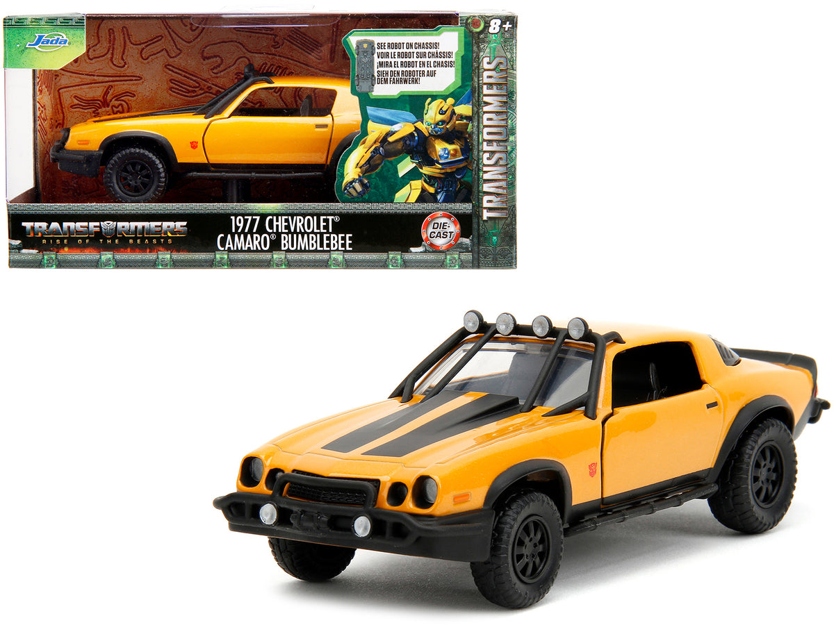 1977 Chevrolet Camaro Off-Road Version Yellow Metallic with Black Stripes "Transformers: Rise of the Beasts" (2023) Movie "Hollywood Rides" Series 1/32 Diecast Model Car