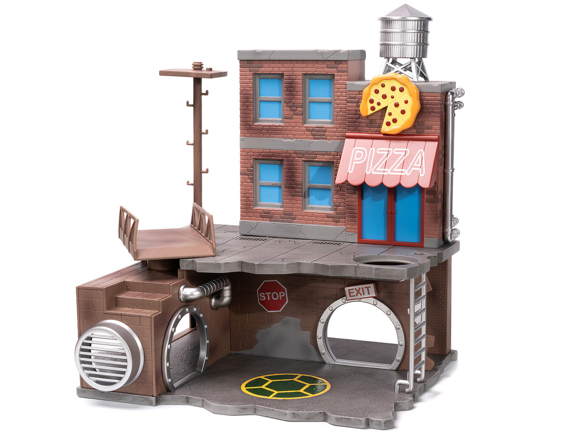 "Teenage Mutant Ninja Turtles" Turtle Lair Diorama Set with Figures and Party Wagon "Nano Scene" Series Model