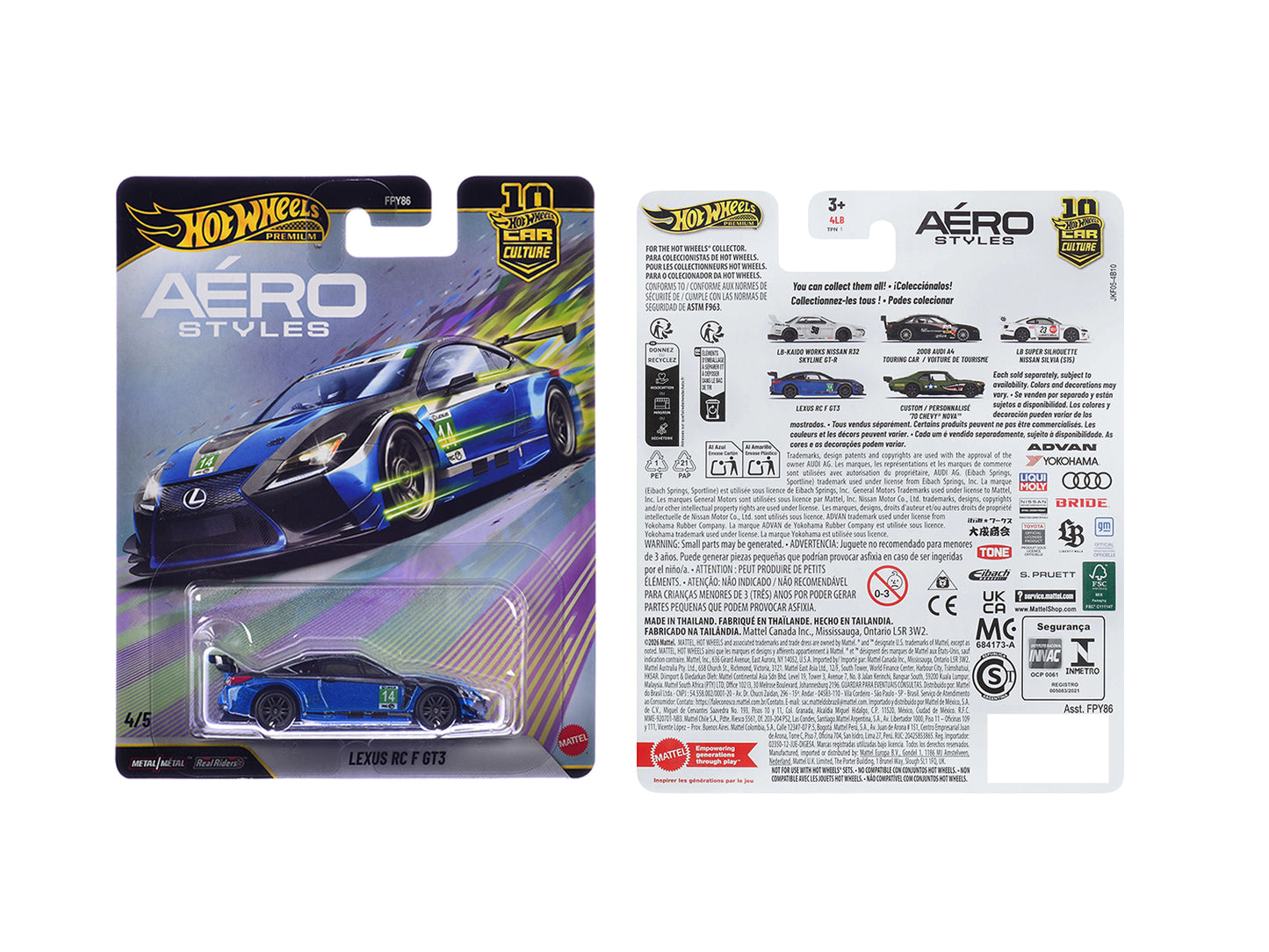 Lexus RC F GT3 #14 Blue Metallic "Aero Styles" Series Diecast Model Car