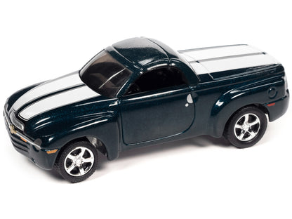 2005 Chevrolet SSR Pickup Truck Bermuda Blue Metallic with White Stripes "Classic Gold Collection" Series Limited Edition to 8476 pieces Worldwide 1/64 Diecast Model Car