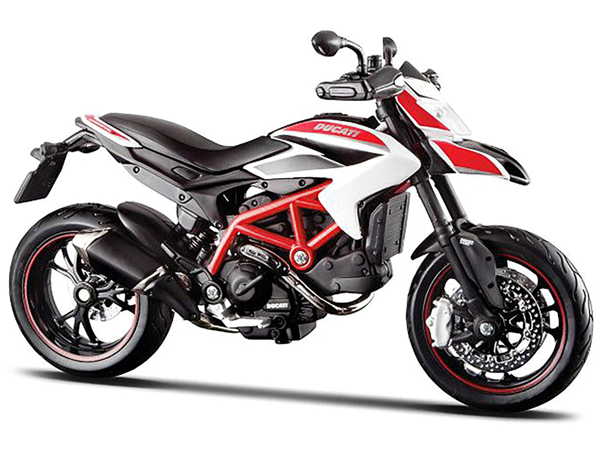 2013 Ducati Hypermotard SP White with Black and Red Stripes 1/12 Diecast Motorcycle Model