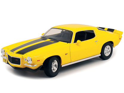 1971 Chevrolet Camaro Yellow with Black Stripes 1/18 Diecast Model Car