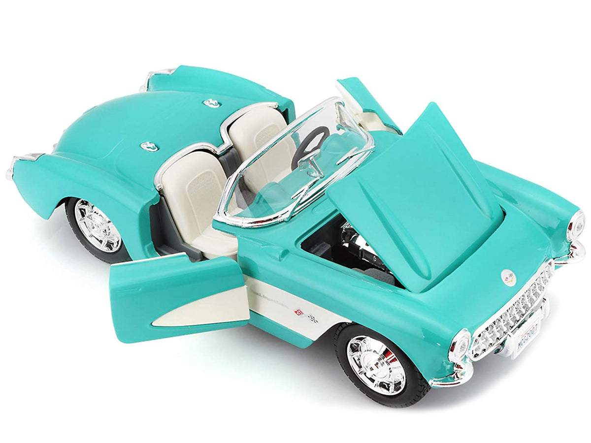 1957 Chevrolet Corvette Convertible Turquoise 1/24 Diecast Model Car