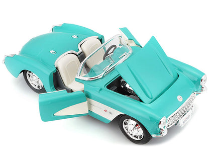 1957 Chevrolet Corvette Convertible Turquoise 1/24 Diecast Model Car