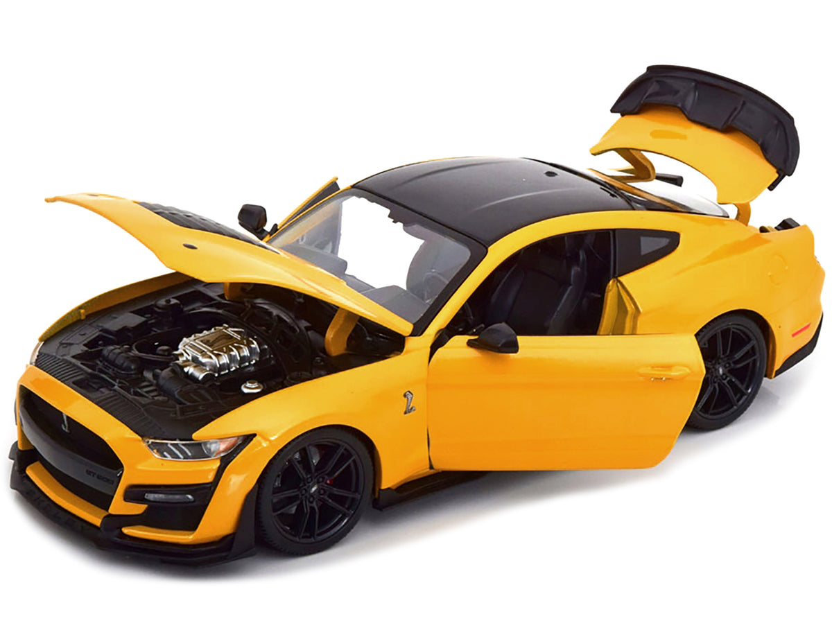 2020 Ford Mustang Shelby GT500 Yellow with Black Top "Special Edition" 1/18 Diecast Model Car