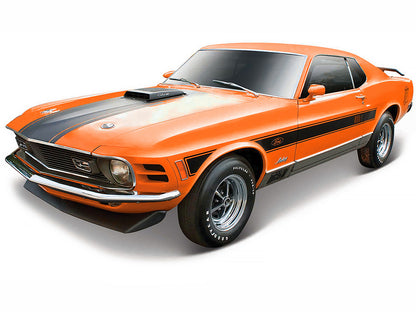 1970 Ford Mustang Mach 1 428 "Twister Special" Orange with Black Stripes "Special Edition" 1/18 Diecast Model Car
